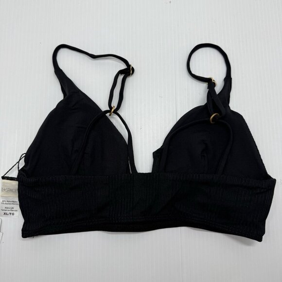 L Space Bikini Top Ribbed Sexy Vixen Pool Beach Black Siren V-Wire Front Size XL - Picture 9 of 10